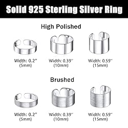 10mm 925 Sterling Silver Rings for Women Mens