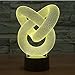 YANGHX 3D Illusion Lamp Circles Modern 100~240v Night 7 Color Change LED Desk Table Light lamp (Color: Multicolor)