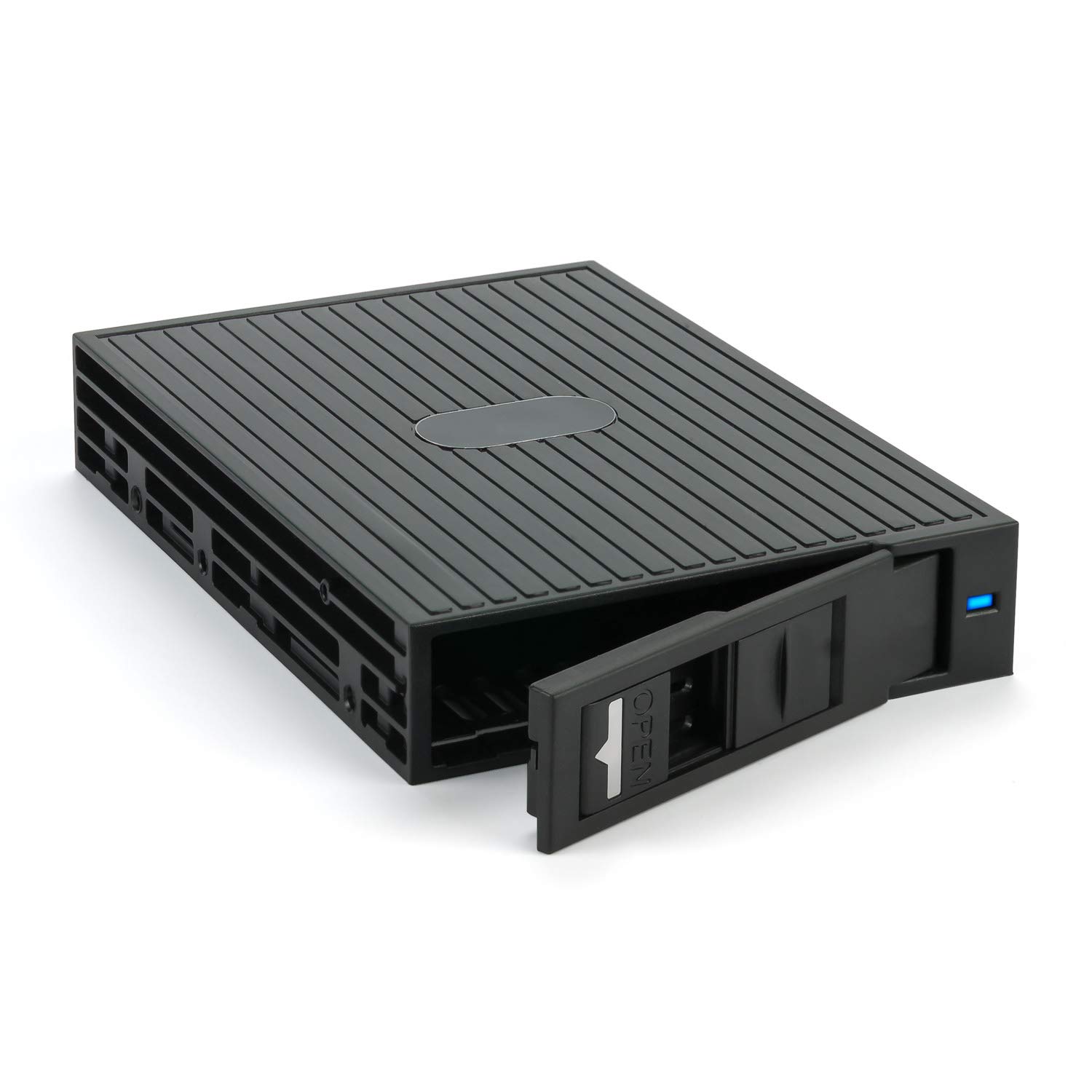 FANTEC MR-25 SAS I, II + SATA I, II, III mobile rack for a 2.5" HDD or SSD in a 3.5" bay. Black plastic casing