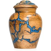 Handcrafted Wooden Urn for Human Ashes Adult Male - Small Decorative Urn for Ashes for Women & Men - Funeral & Burial Urn - Holds Up to 20lbs (Small)