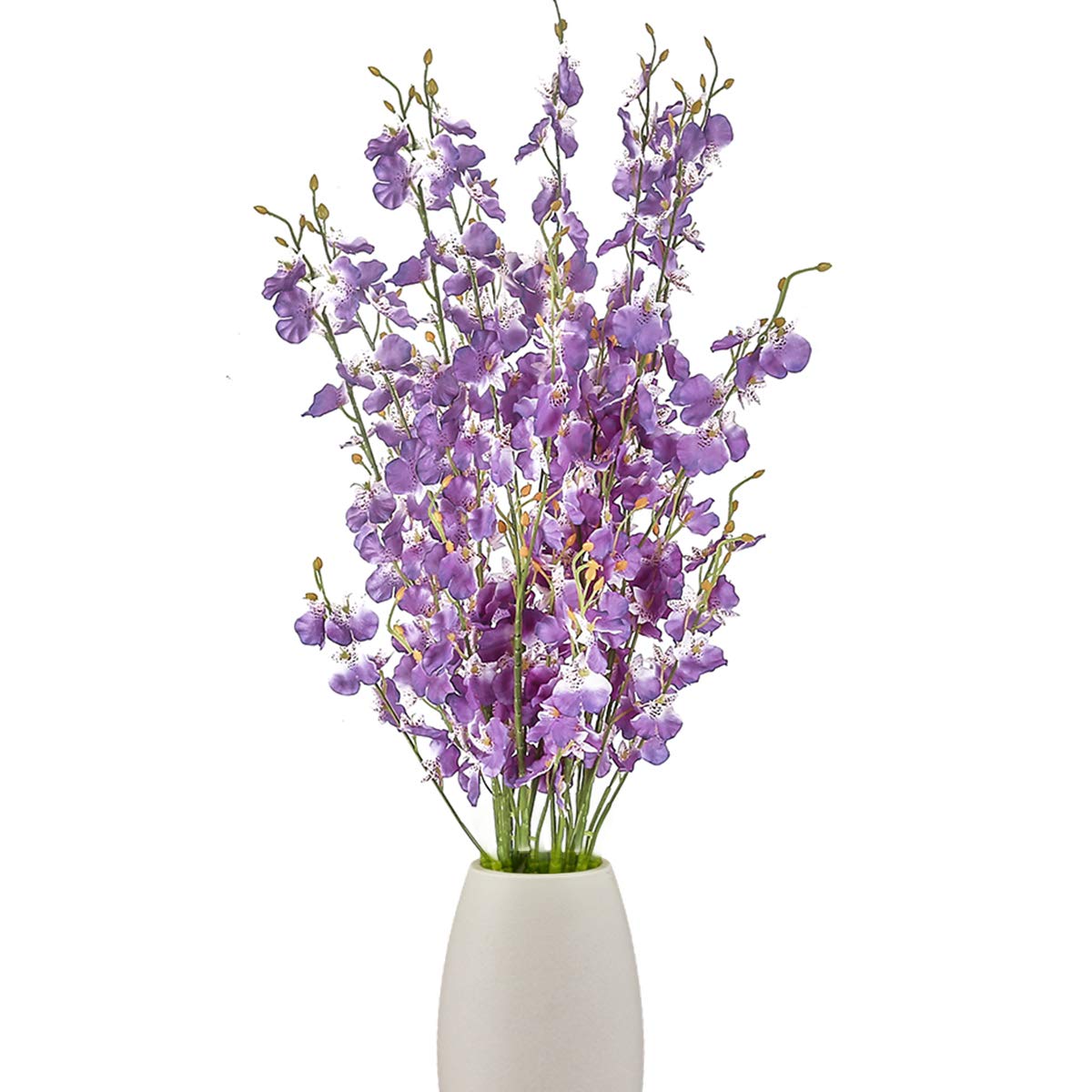 BOMAROLAN Artificial Dancing Lady Orchid Silk Faux Flowers Fake Butterfly Orchids 10 Pcs Real Touch for Wedding Home Office Party Hotel Decoration Restaurant Patio Festive Furnishing (Purple)