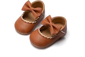 YWY Baby Girls Shoes Princess Bowknot Non-Slip Mary Jane Shoes First Walkers Shoes