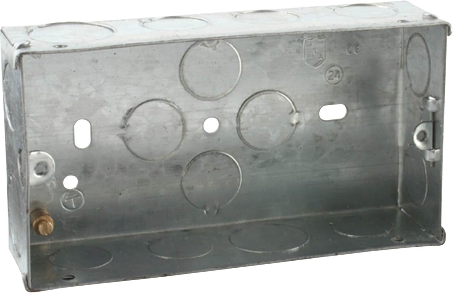 2 Gang 35mm Steel Galvanised Box / Knock Out Box Amazon.co.uk Lighting