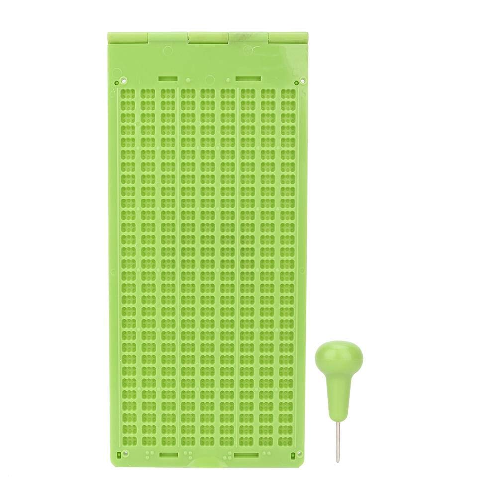 Portable Plastic 9 Lines 30 Cells Braille Writing Slate and Stylus fit for Braille Learning Tool Accessory