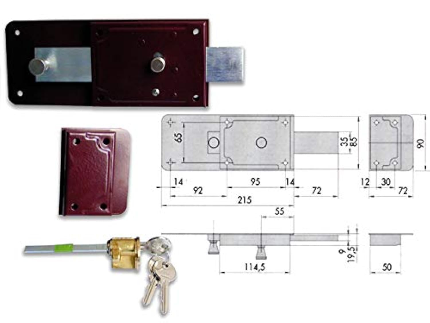 CISA Lock 55051.50.1 Pal + Knob cil2500 Mad.