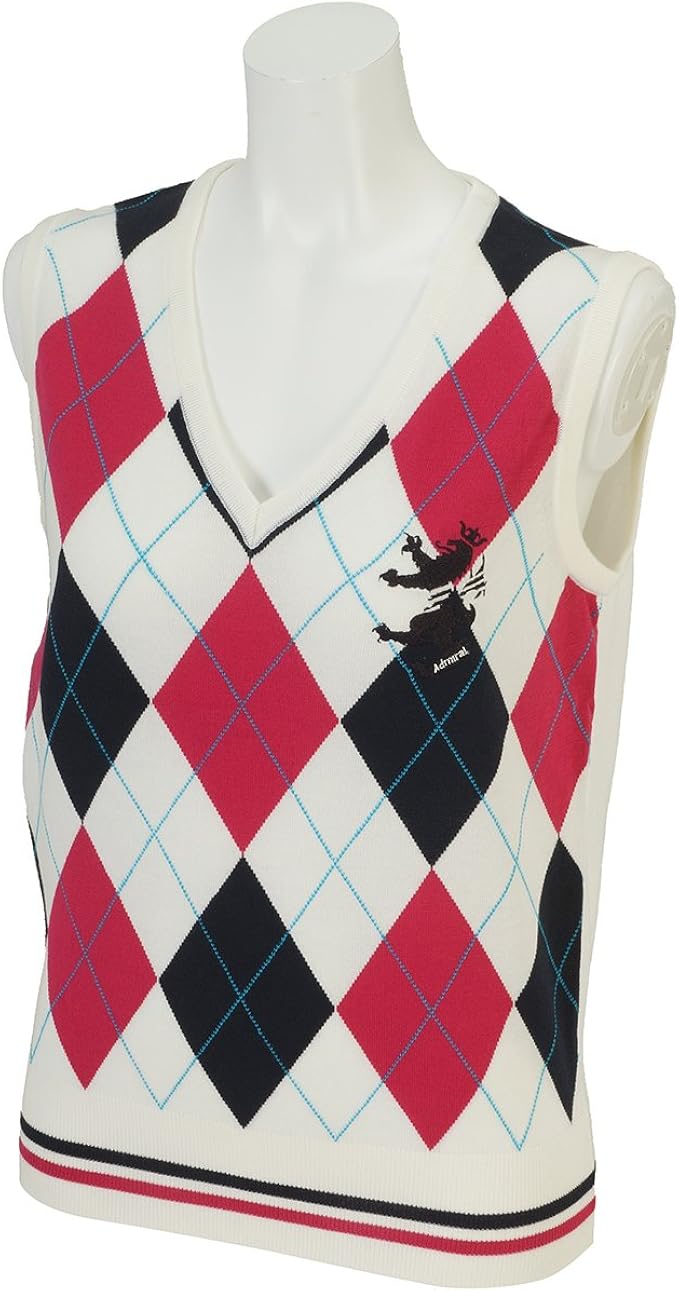 Amazon アドミラル Admiral アドミラル アーガイル ｖネックニットベスト レディースニットベスト Adla621 Wht 16春夏 ホワイト L Ladies ベスト 通販