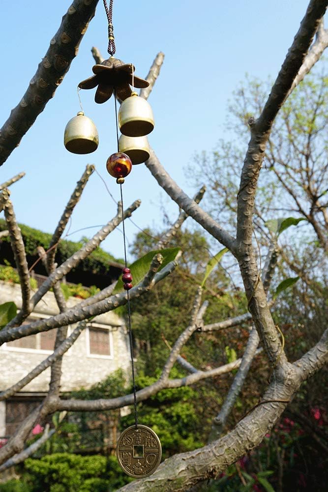 Banfeng 3 Bells Lucky Wind Chimes Feng Shui Wind Bell for Good Luck Home Garden Hanging Decoration Gift : Garden & Outdoor