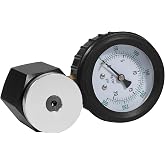66835 Universal Mini Valve Spring Tester 0-300 psi and 0-20 kg/cm2 | Portable spring pressure gauge with 5-lb increments, hex body for vise or arbor press use