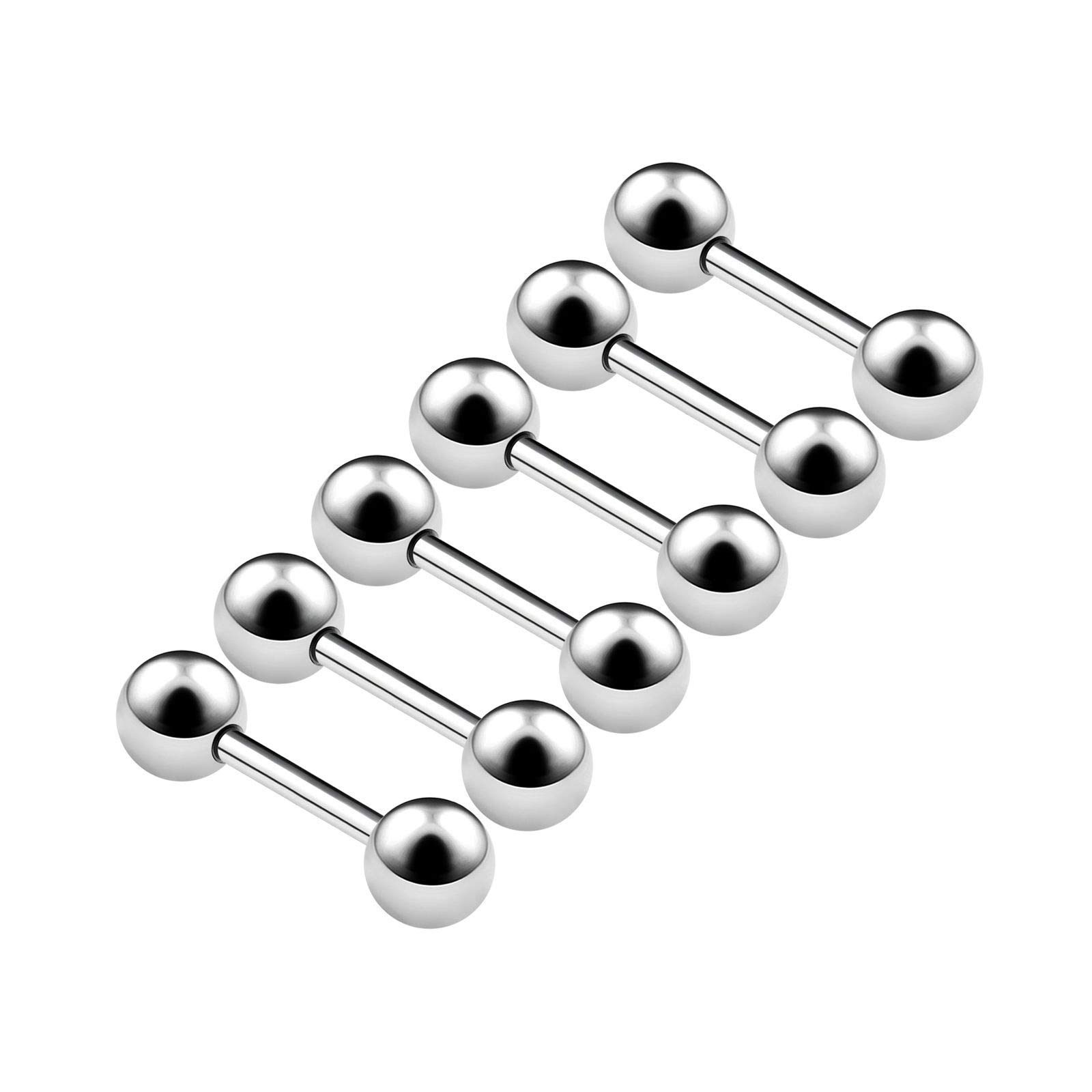 BanaVega 6PCS Surgical Steel Barbell Rings 20 Gauge 1/4 6mm 3mm Ball Daith Tragus Eyebrow Helix Earrings Rook Piercing Jewellery 6354