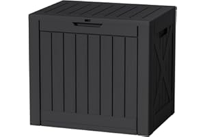 Greesum 40 Gallon Outdoor Package Delivery Box with Lock, Waterproof Secure Parcel Drop Box for Porch, Double-Wall Resin Storage, Black