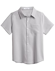 COOFANDY Boys Short Sleeve Button Down Shirt Casual