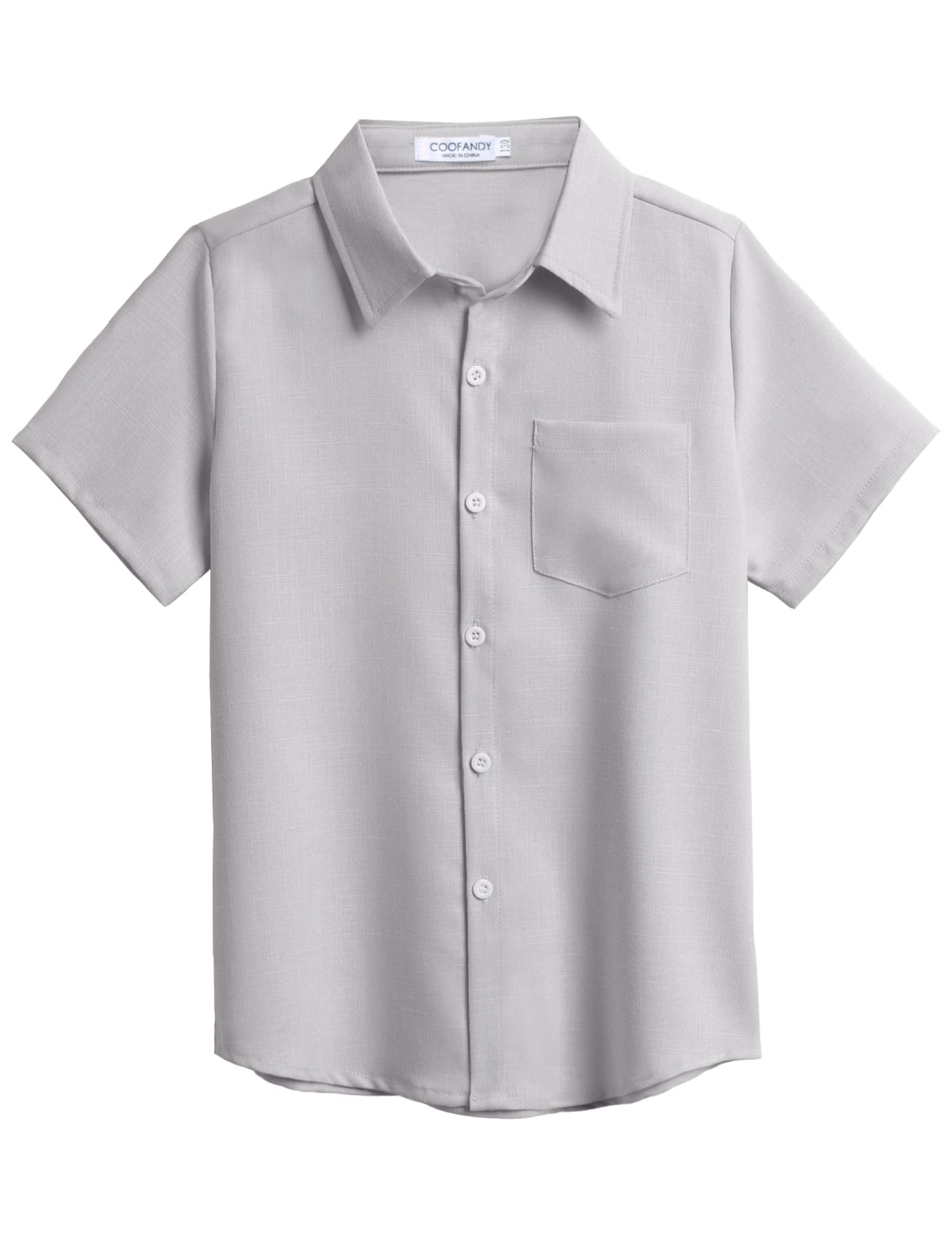 COOFANDY Boys Short Sleeve Button Down Shirt Casual