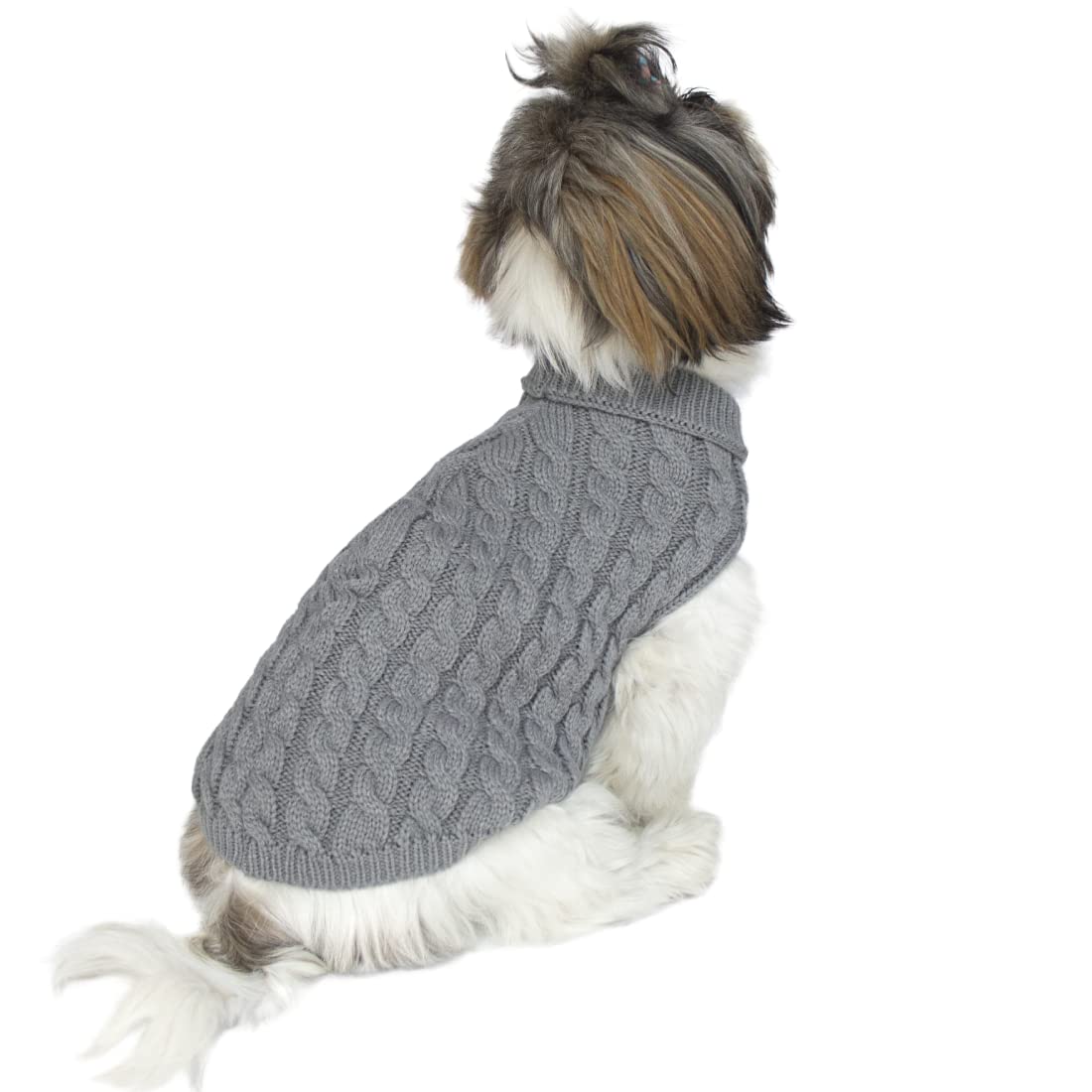 NTS Pets Cute and Cosy Turtleneck Puppy Jumper | Dog Jumper for Small Dogs | 5 Colours and 3 Sizes (Grey, Small)