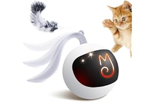 Migipaws Interactive Cat Ball Toy Set, Fun Tracker, Automatic Moving Chase Ball with Fluffy Tail, A Small Mice, Rechargeable 