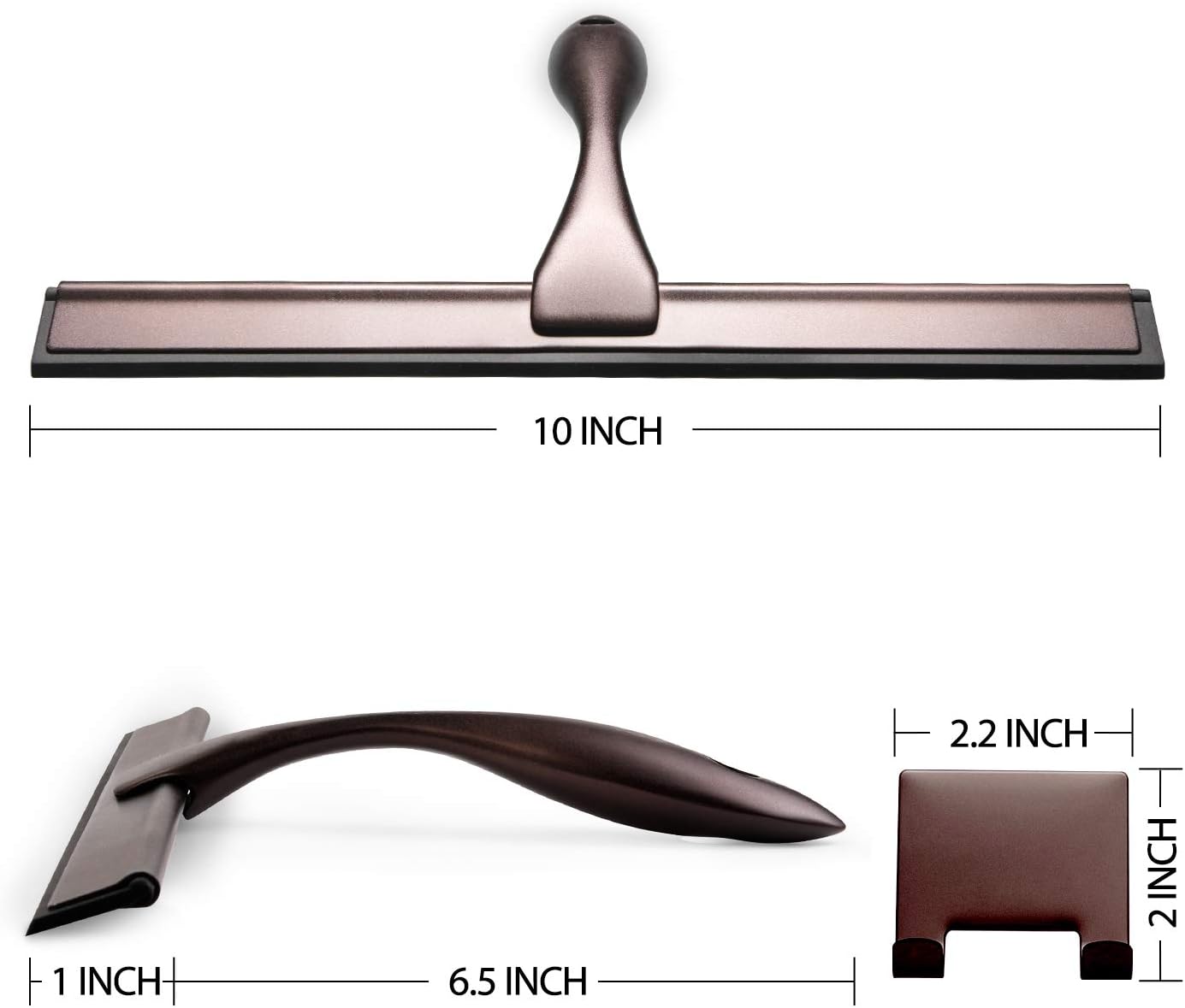 HIWARE All-Purpose Shower Squeegee for Shower Doors, Bathroom, Window and Car Glass - Bronze, Stainless Steel, 10 Inches: Home & Kitchen