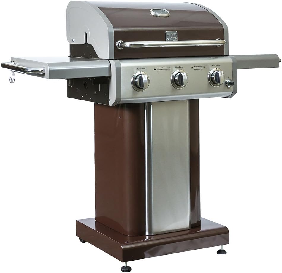 review Kenmore 3 Burner Outdoor Patio Gas BBQ Propane Grill in, Mocha