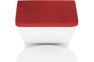 AZHCHKE Stretch Velvet Toilet Tank Lid Cover for Bathroom Super Soft Toilet Tank Cover Luxury Velvet Plush, with Elastic Bottom, Machine Wash, Red