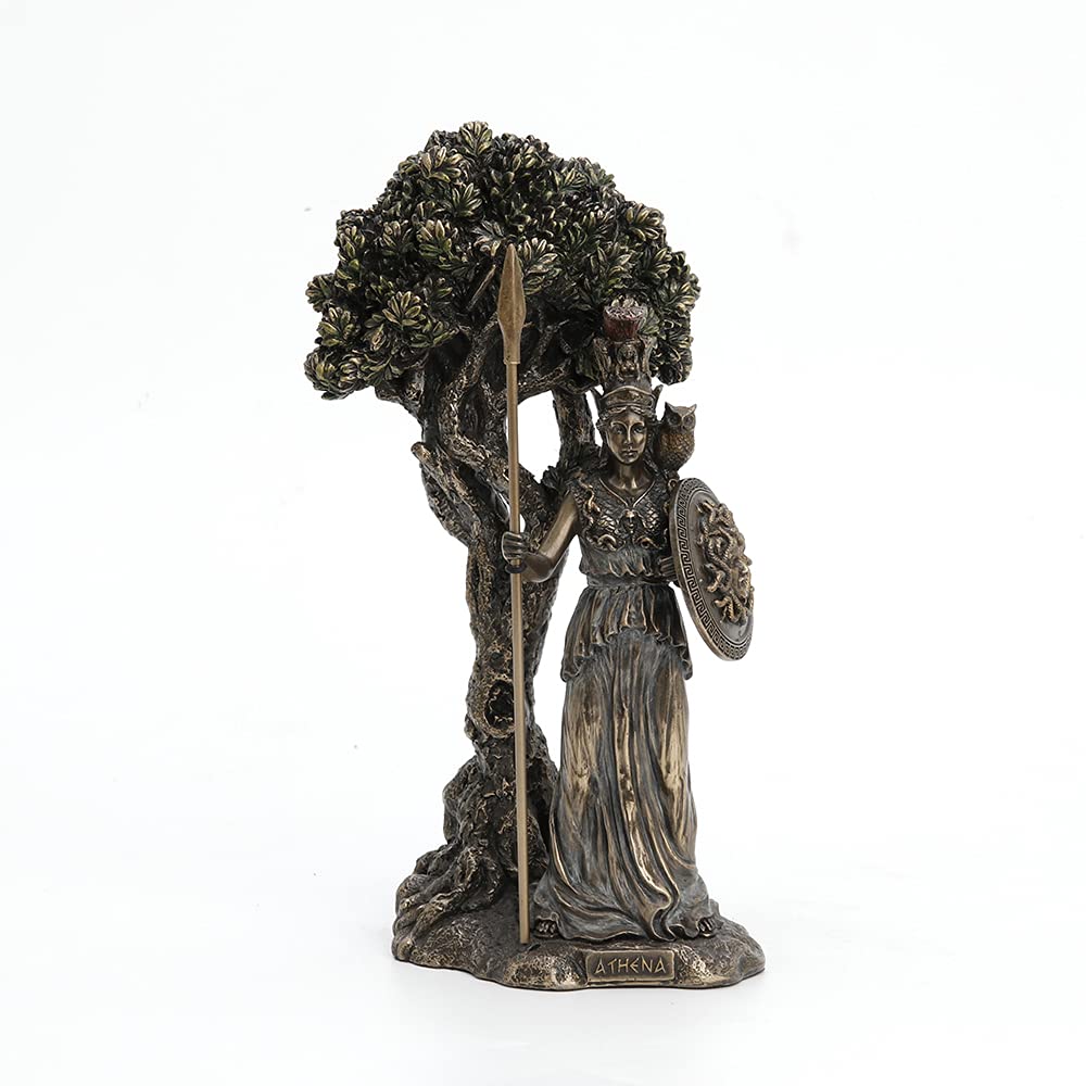 Veronese Design Greek Goddess Athena Under Olive Tree Bronze Finish Statue