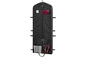 BH7STAR Dress Bags for Gowns Long, 65" Dress Garment Bags for Travel, Formal Dress Garment Bag for Hanging Clothes Closet Storage with Pockets and Buckles, Foldable Dress Cover for Fur Coat