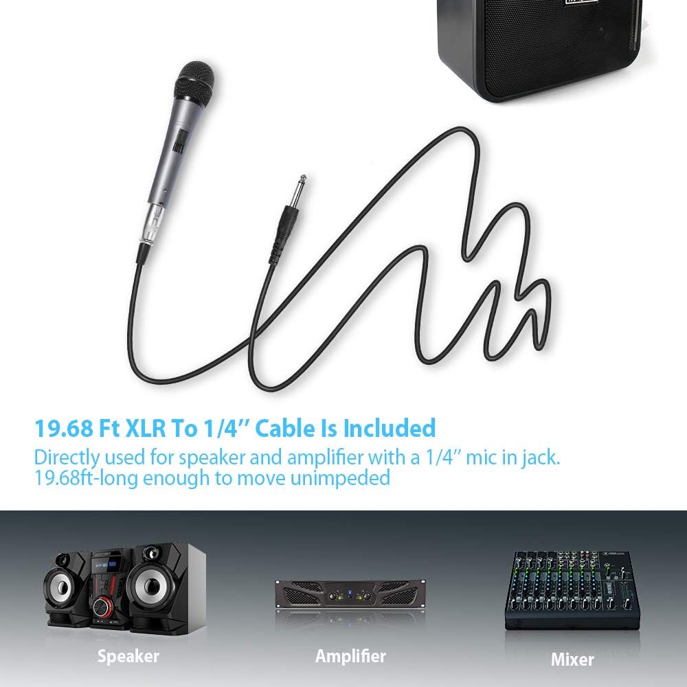 Professional Dynamic Cardioid Vocal Wired Microphone with 19.68 ft XLR Cable, MAONO AU-K04T 3 Pieces Metal Handheld Mic for Karaoke, Stage, Performance, Public Speaking, Home KTV: Musical Instruments