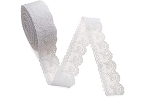 IDONGCAI Eyelet Lace Trim Cotton White Lace Ribbon Embroidery Lace Trim for Sewing Craft Lace Fabric for Home Decor Supply (1.57'' Width)