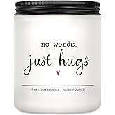 KLL Sympathy Gifts for Loss of Loved One - No Words Just Hugs Candle, Memorial Gifts, Bereavement Gift, Memorial, Grief, Think of You, Condolence, Get Well Gift - Lavender Scented Candle