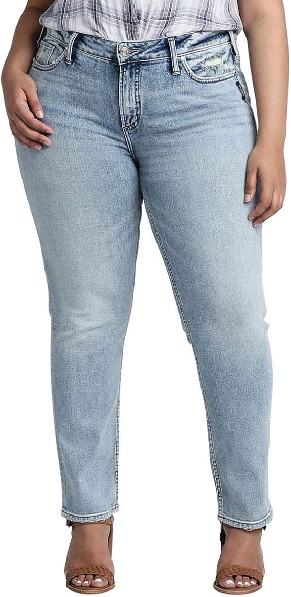 Amazon.com: Silver Jeans Co. Women's Plus Size Elyse Curvy Mid Rise Slim Fit Bootcut Jean: Clothing
