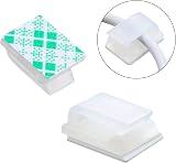 Hicarer 100 Pcs Small White Adhesive Cable Clips Wire Cord Management Holder view 6