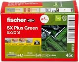 fischer SX Plus Green Expansion Dowels 6 x 30 Box of 45 with Screws view 2