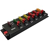 6 Out Power Pole Distribution Block Power Splitter Distributor Source Strip | 1 in 6 out Connector Power Divider Power Board 40Amp