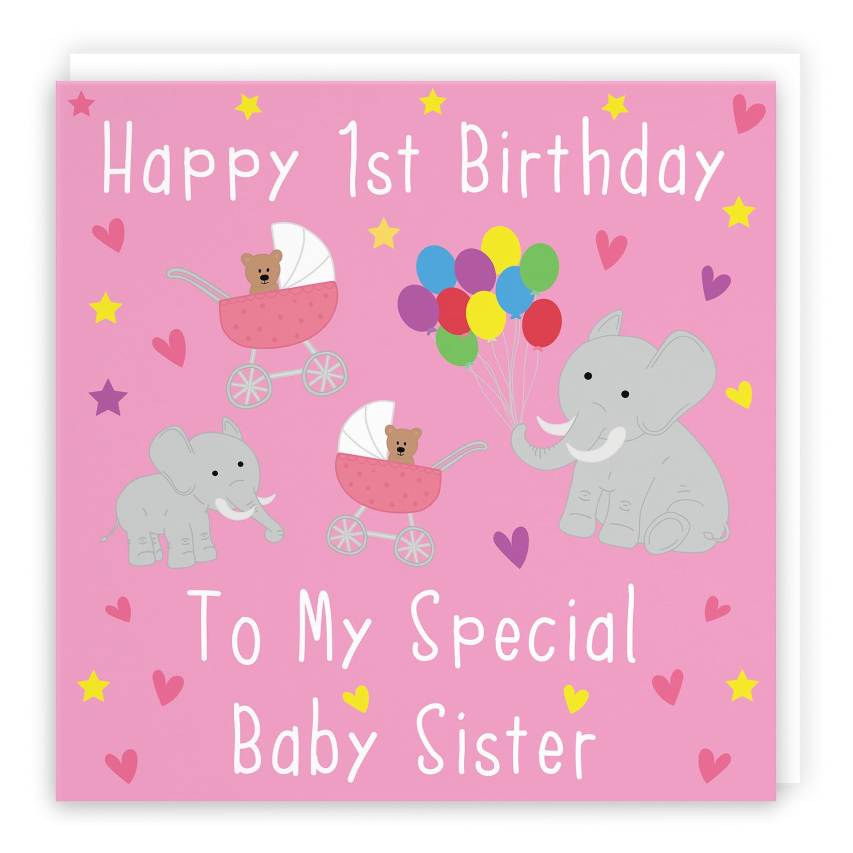 Hunts England - Sister 1st Birthday Card - Happy 1st Birthday - To My Special Baby Sister - Iconic Collection