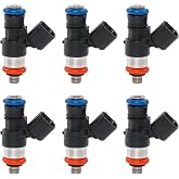 Fuel Injectors 0280158091 Compatible with 2007-2015 Ford Taurus Edge Flex Fusion Lincoln MKX MKT MKS MKZ Mazda CX-9 Mercury 3.5L 3.7L 4 Holes Replace# FJ1000 842-12353 0280158077 Set of 6