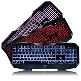 HIGHOT Alua Befire 3 Colors LED Backlight Backlit Multimedia Gaming Keyboard Illuminated Ergonomic Wired USB Keyboard