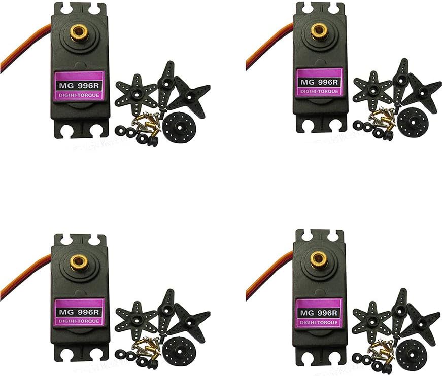 Iunius 4pcs MG-996 Servo Motor Metal Gear Torque Digital Motor Kit for RC Airplane Model Car Helicopter Robot Diving Equipment Smart Camera Racing Model