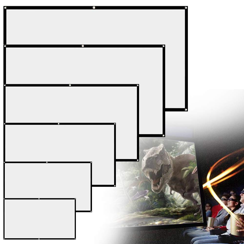 Projection Screen,16:9 HD 4K Foldable Portable White Projector Screen Support 160 Degrees Viewing Angle for Outdoor Indoor School Home Theatre Cinema (72"-159cm(W) X 90CM(H))