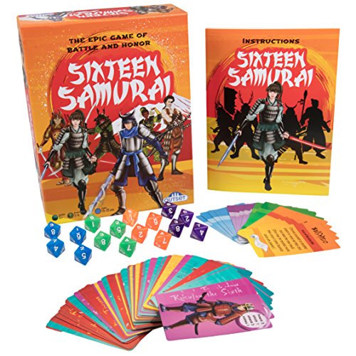 Outset Media Sixteen Samurai - 70 Unique Character Cards - Duel With Dice For Glory (Ages 8+)