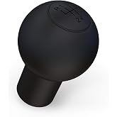 kwmobile Cover Compatible with VW Audi 5-Speed Type-A Round Gear Shift Knob - Silicone Anti Skid Car Manual Stick Shift Gear Knob Cover - Black