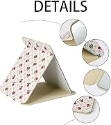 OSDUE Folding Tabletop Mirror 25.5x18cm Beige PU Leather Portable view 3