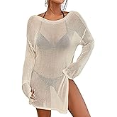 Bsubseach Crochet Cover Ups for Women Bathing Suit Cover Up Dress Mesh Beach Top