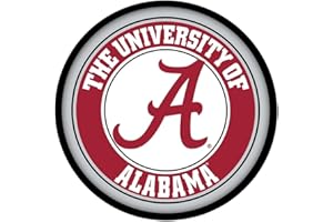 The Fan-Brand Alabama Crimson Tide Round Slimline Lighted Wall Sign - Football, Basketball & Baseball Wall Decor - College Sports Decor for Home, Office, Game Room, Fan Cave, Garage - USA Made