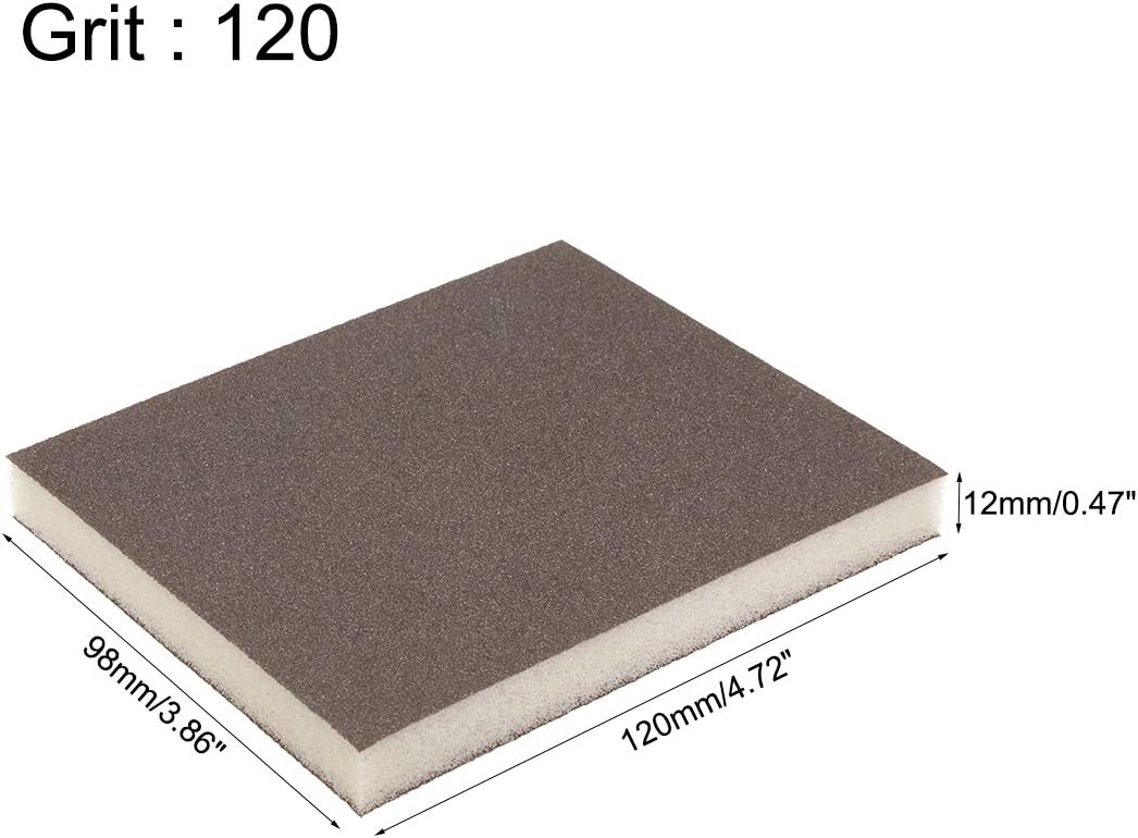 sourcing map Sanding Sponge Blocks 120-Grits Medium Grit Sand Block Pad for Kitchen Metal/Drywall/Wood 8pcs - Image 3