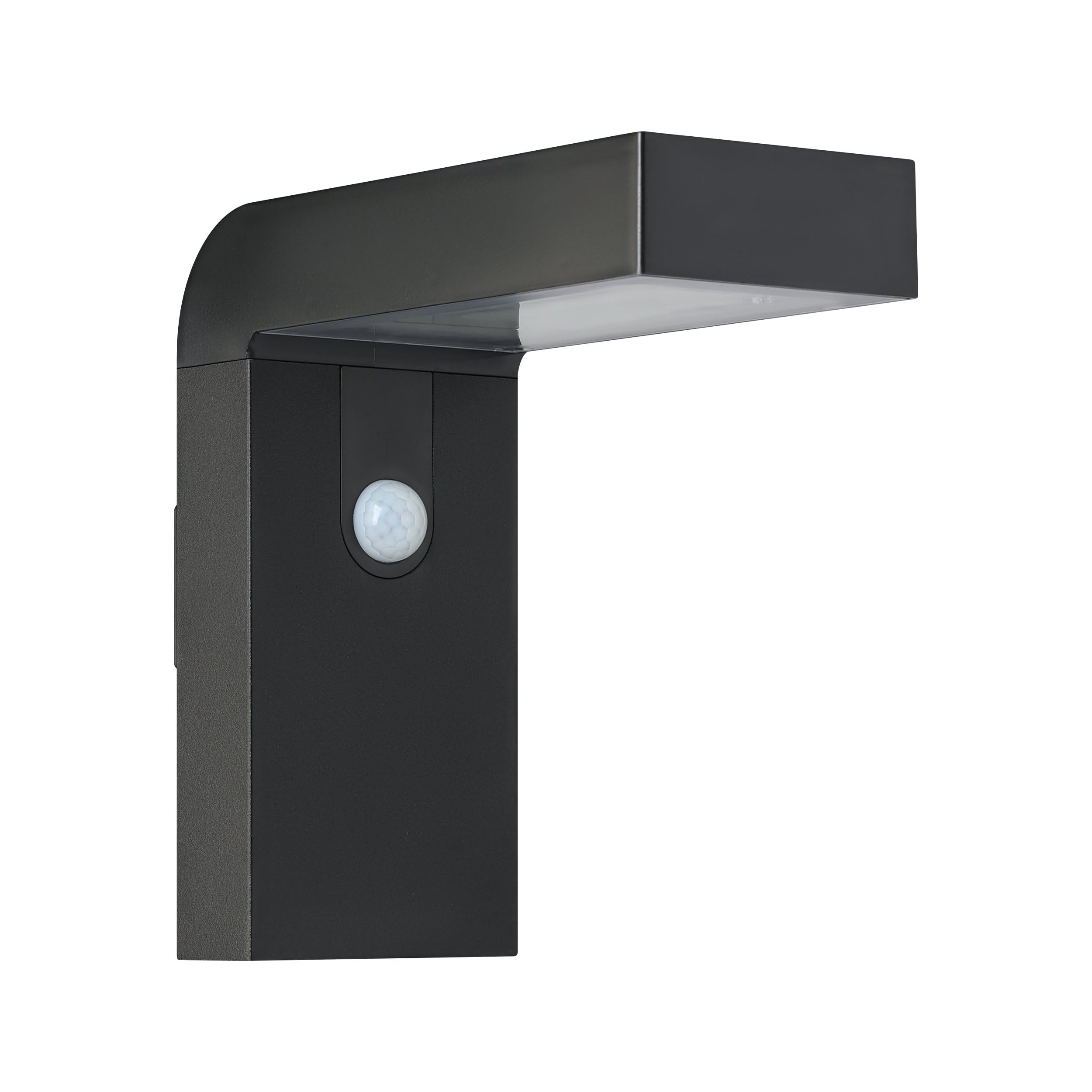 Eglo LED Outdoor wall lamp Barracconi, Solar Light with Motion Detector and Twilight Sensor, Porch Lighting Made of Black Aluminium, IP44