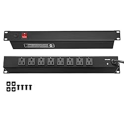 VEVOR 8 Outlet Horizontal 1U Rack Mount PDU Power