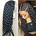 WAKEQUEEN 130% Density Lace Frontal Wigs Human Hair Wigs with Baby Hair Pre-plucked Hairline Deep Wave Glueless Lace Front Wigs for Black Women Natural Color 12 inch