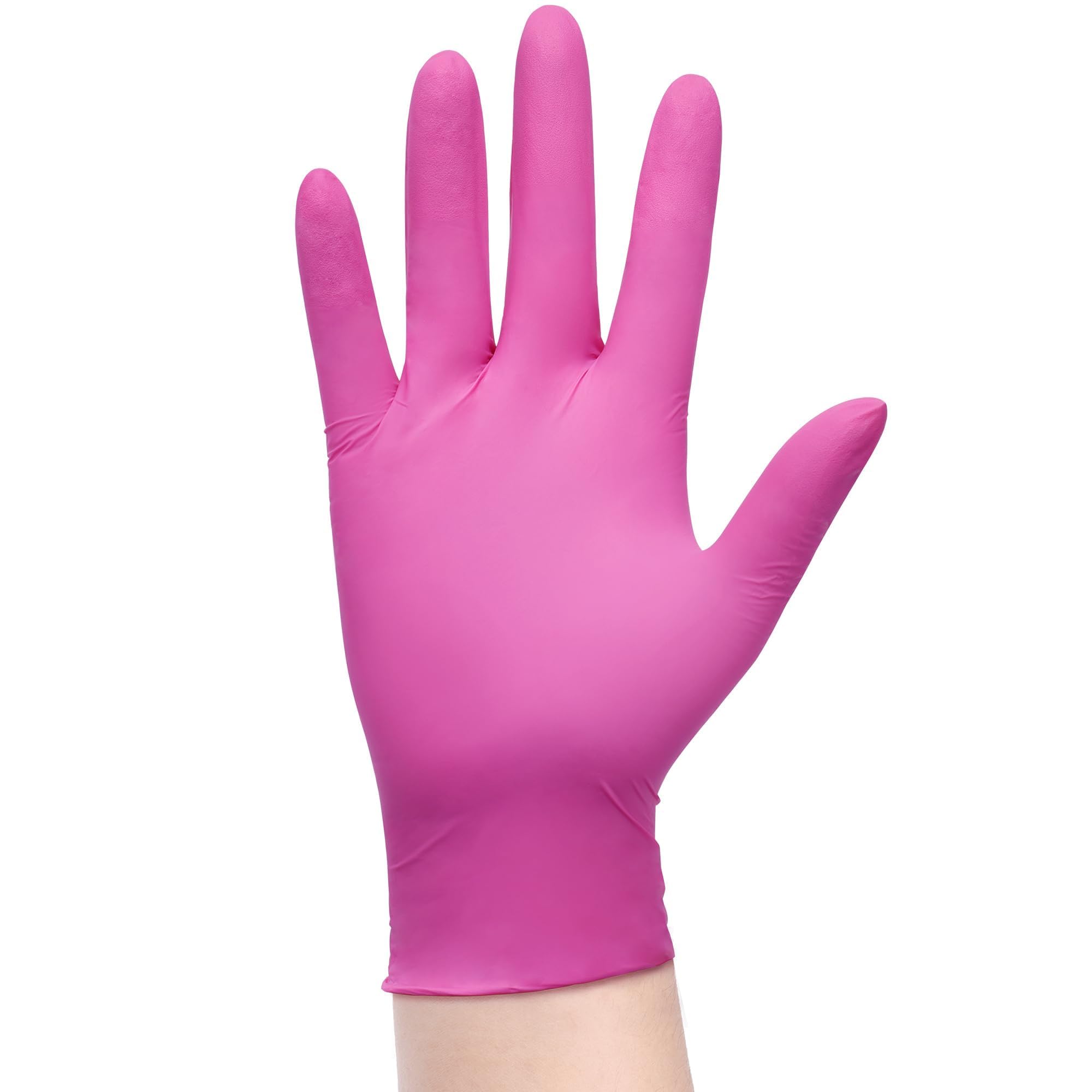 SwiftGrip Powder-Free Nitrile Gloves, 3-mil, Disposable Nitrile Gloves, Latex-Free, Powder-Free - Pink/Fuchsia