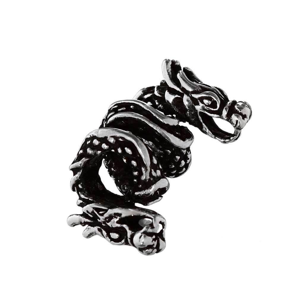 NKlaus beard hair bead TIAMAT dragon 925 sterling silver curly bead 6390