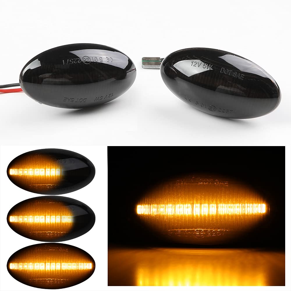 Rui Xin Trade 2PCS LED Side Marker Turn Lights, Direction Indicator Dynamic Lights for Mini Cooper R50 R52 R53 2001-2006