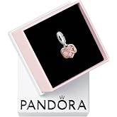 PANDORA Sparkling Infinity Heart Dangle Charm | Rose Gold, Sterling Silver, Cubic Zirconia &amp; Enamel, Jewelry for Women with Gift Box, Compatible with PANDORA Moments
