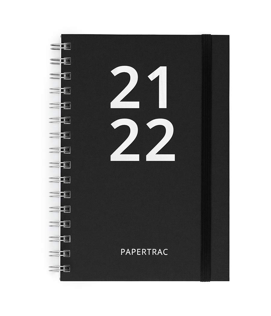Papertrac - Diary 21-22 Black - Week to View - 160 Pages - A5 Size - 14 x 21 cm