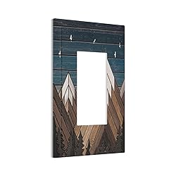 Rustic Geometric Mountain Wilderness Wood 1 Gang